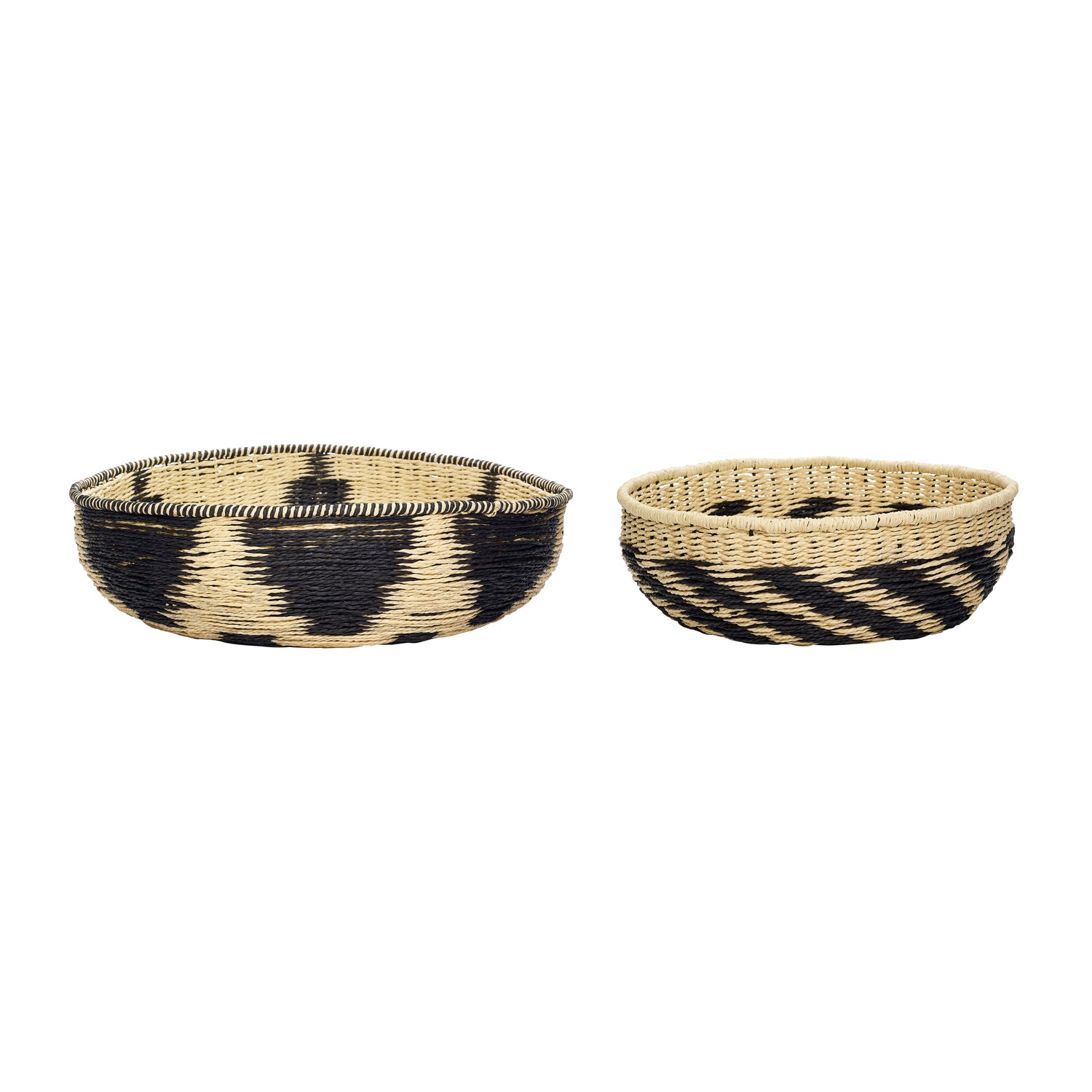 Current curve black/nature (set of 2) - Ø37xH13, Ø54XH15CM