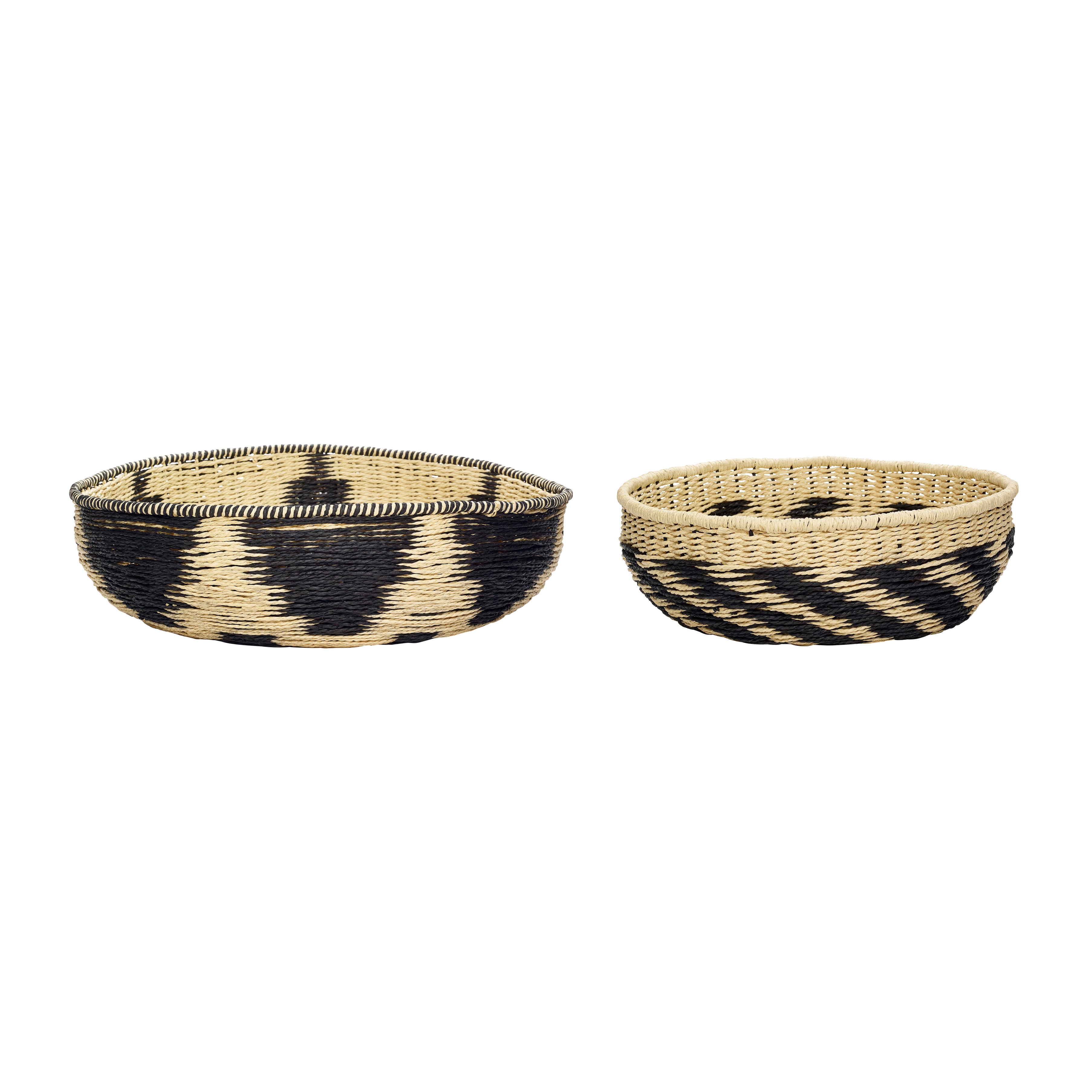 Current curve black/nature (set of 2) - Ø37xH13, Ø54XH15CM