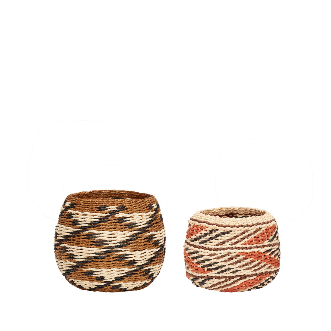Evoke curve Round nature/multicolored (set of 2) - Ø12XH13, Ø13XH10CM