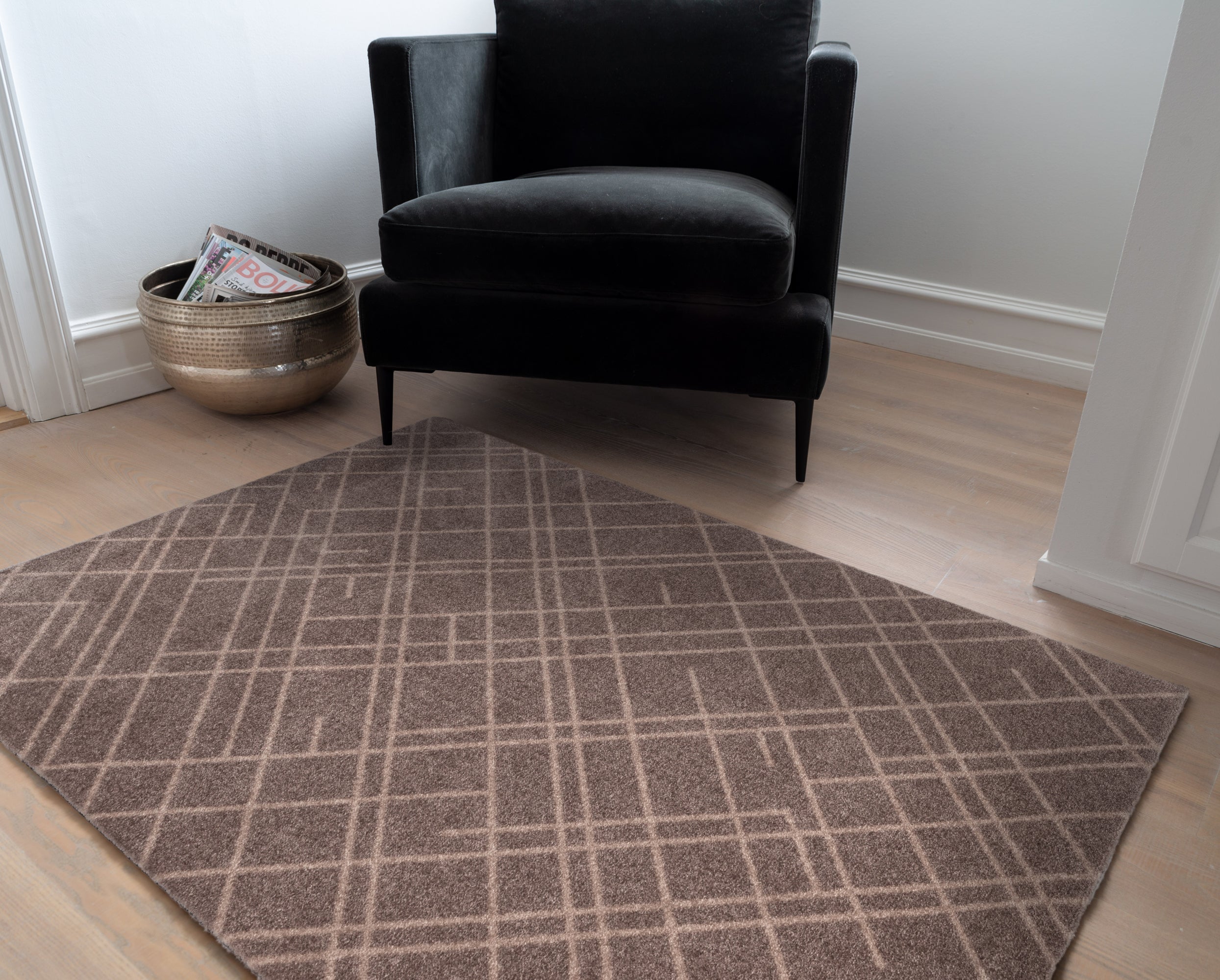 Floor mat 67 x 120 cm - lines/sand