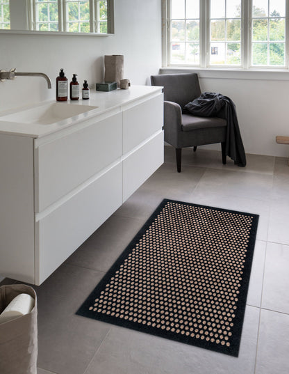 Floor mat 90 x 130 cm - dot/black sand