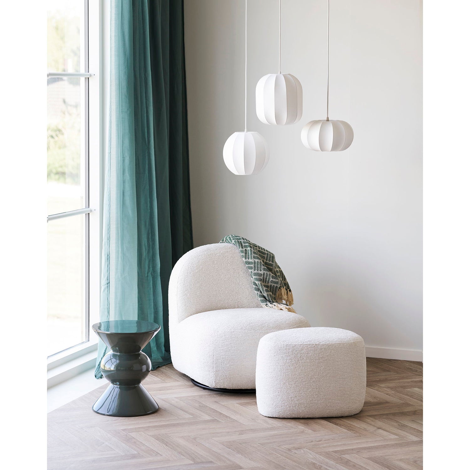 Coventry pendant - pendant, white Ø25 cm