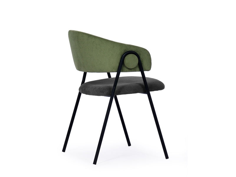 Lina dining table chair - gray with green back