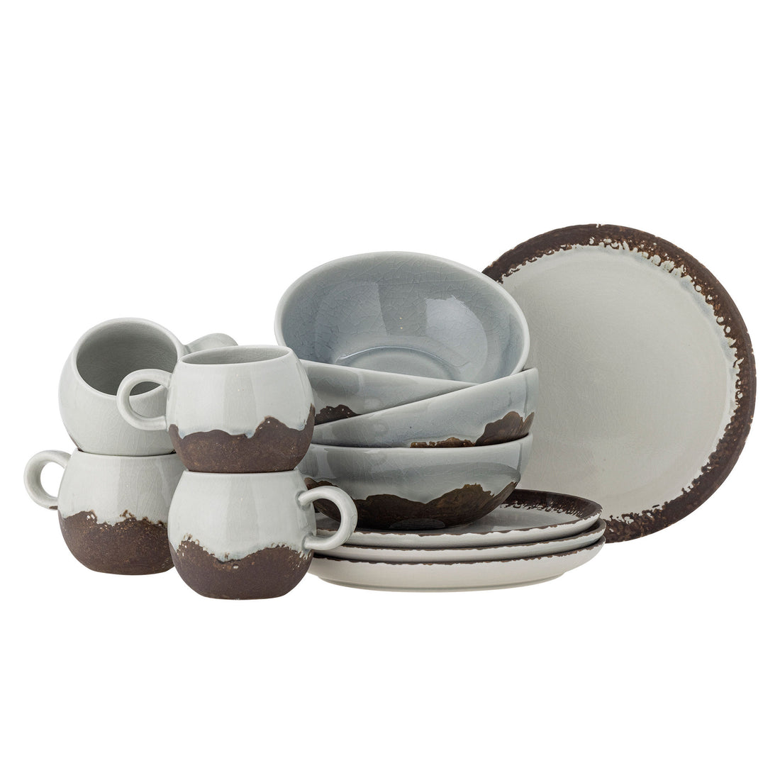 Bloomingville Paula breakfast set, brown, stoneware