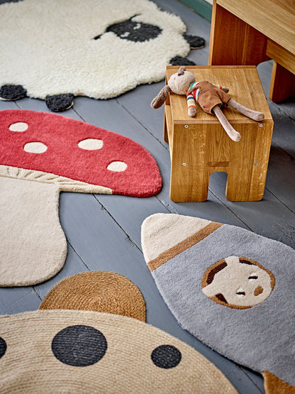 Bloomingville mini dolly rug, white, wool