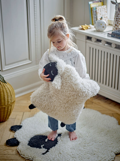 Bloomingville mini dolly rug, white, wool