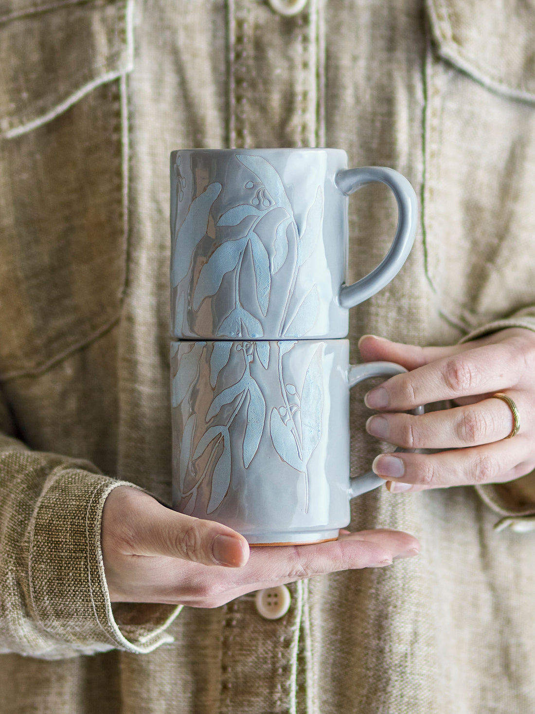 Bloomingville Aurora mugs, gray, stoneware