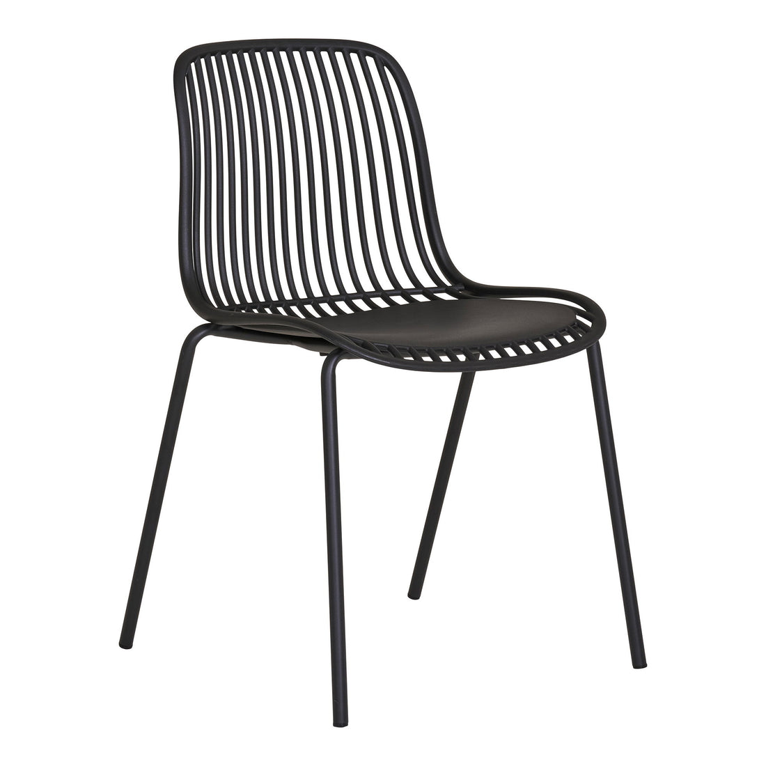 Garden chair, polypropylene, stackable, black