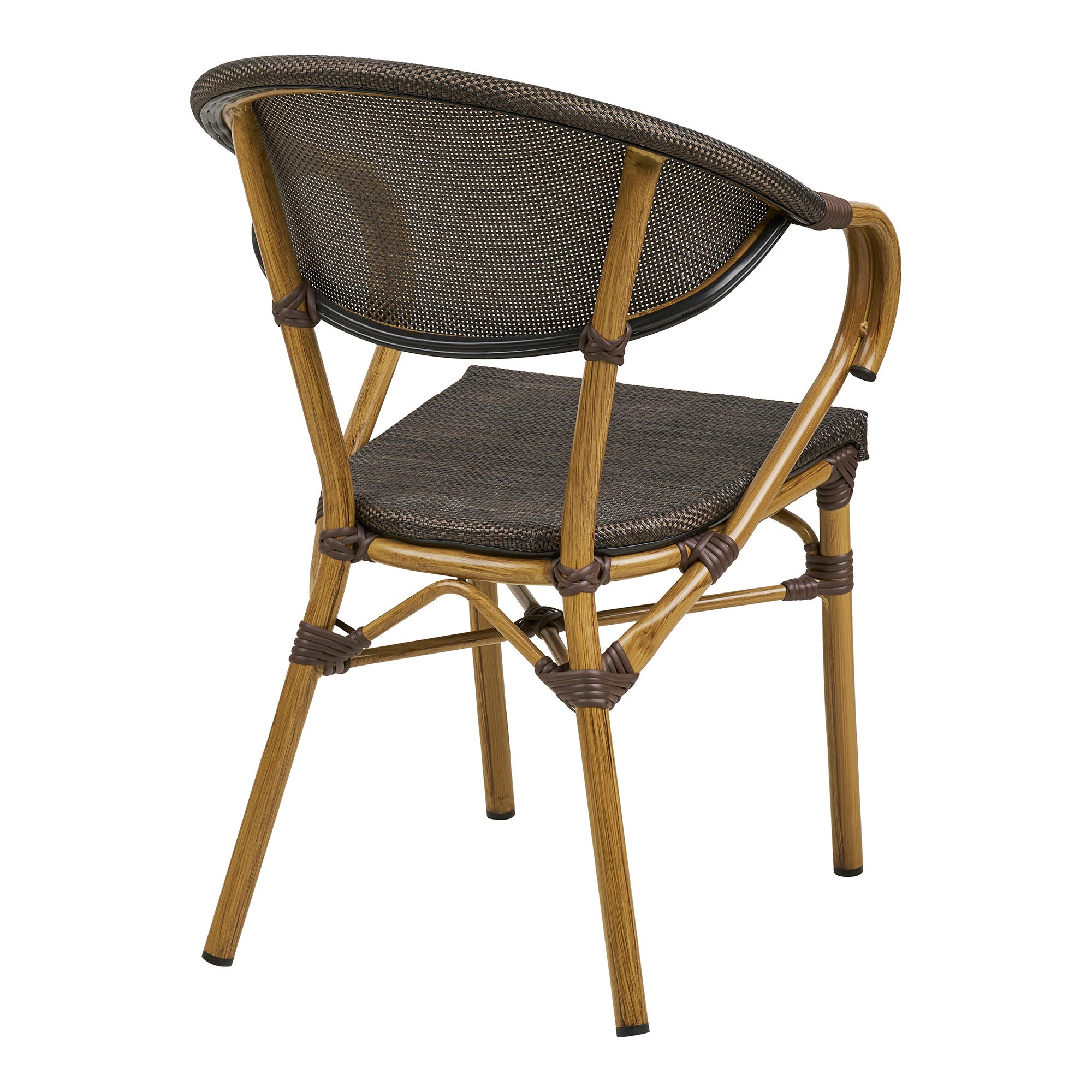 Calda Dining table chair - Dining table chair, aluminum/textiles, dark brown, bamboo look legs