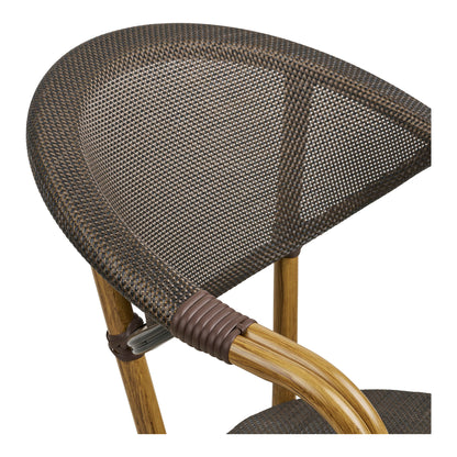 Calda Dining table chair - Dining table chair, aluminum/textiles, dark brown, bamboo look legs