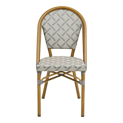 Lauria dining chair - dining table chair, aluminum/textiles, white, gray, bamboo look legs
