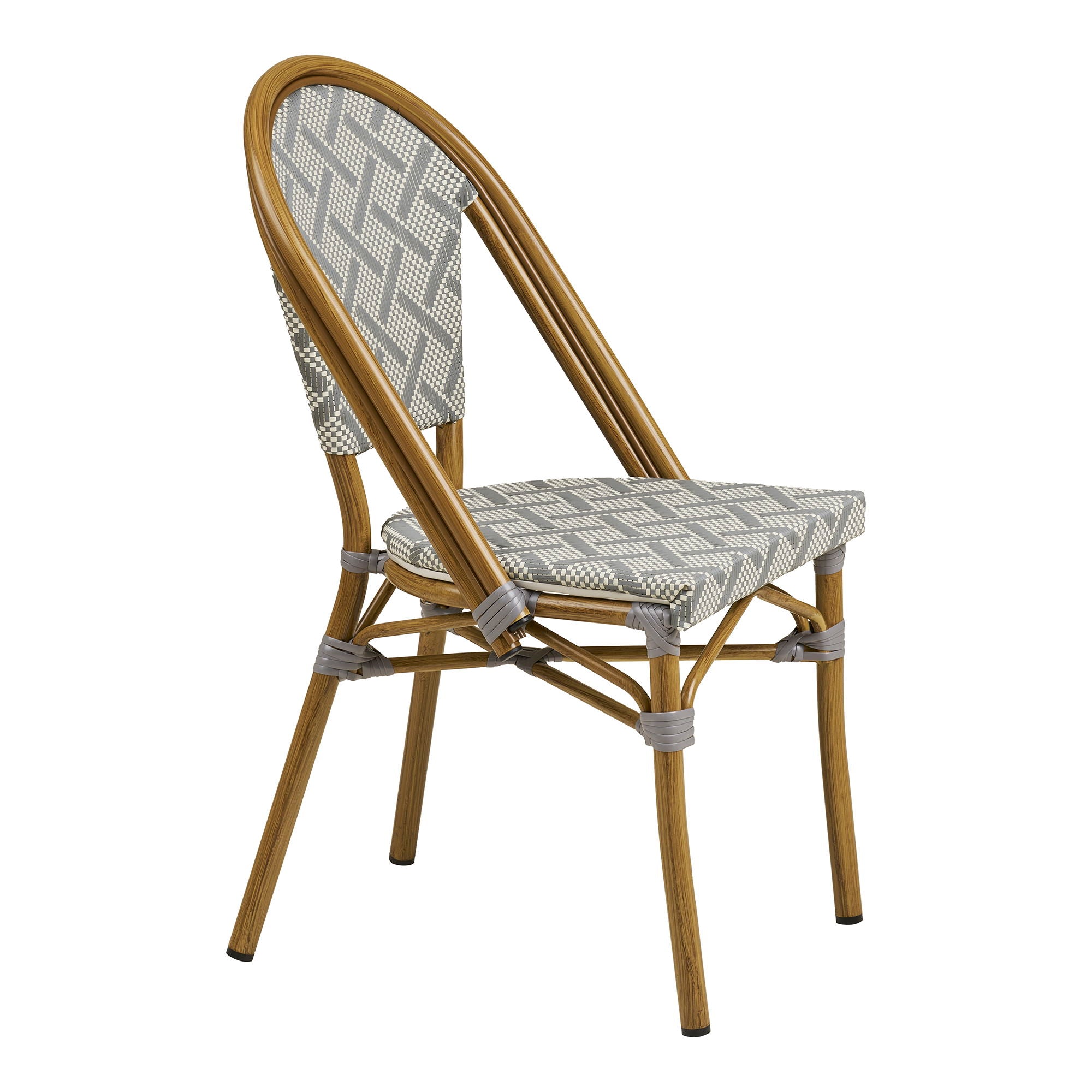 Lauria dining chair - dining table chair, aluminum/textiles, white, gray, bamboo look legs
