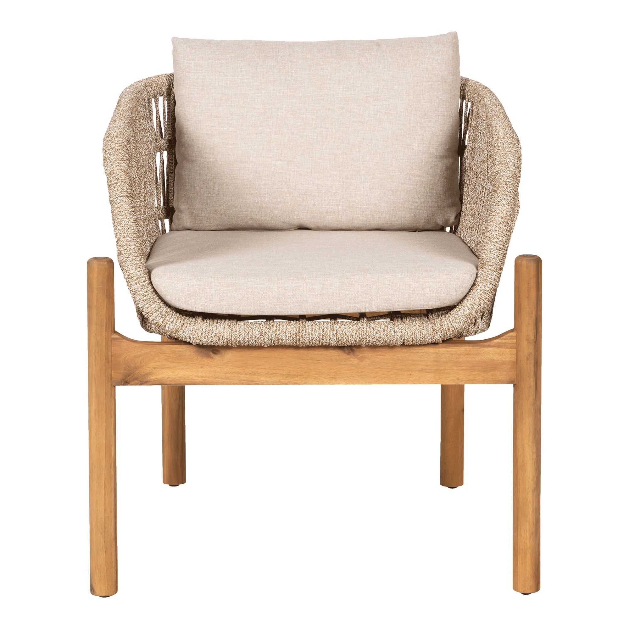 Dining table chair, acacia, beige, incl. Cushion