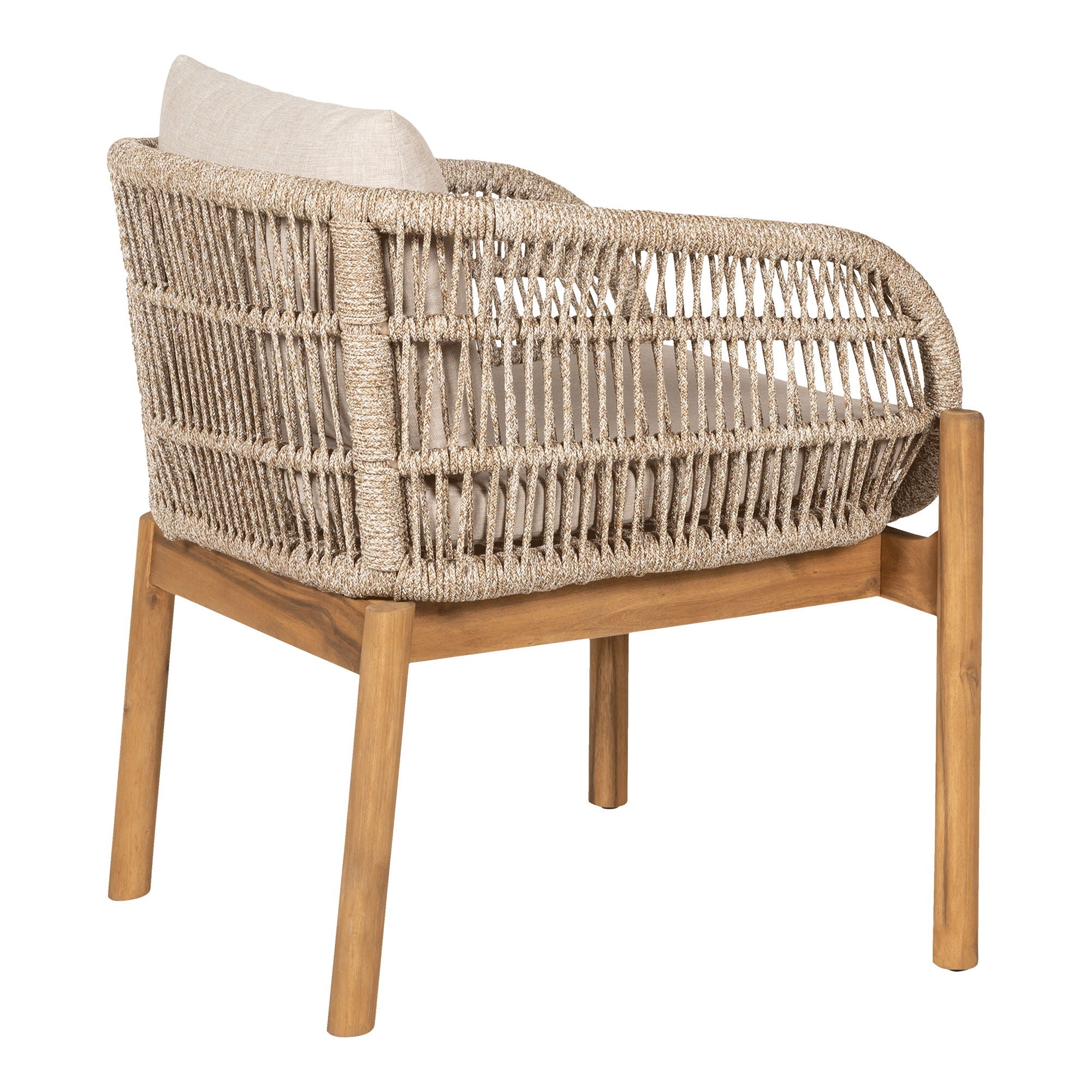 Dining table chair, acacia, beige, incl. Cushion