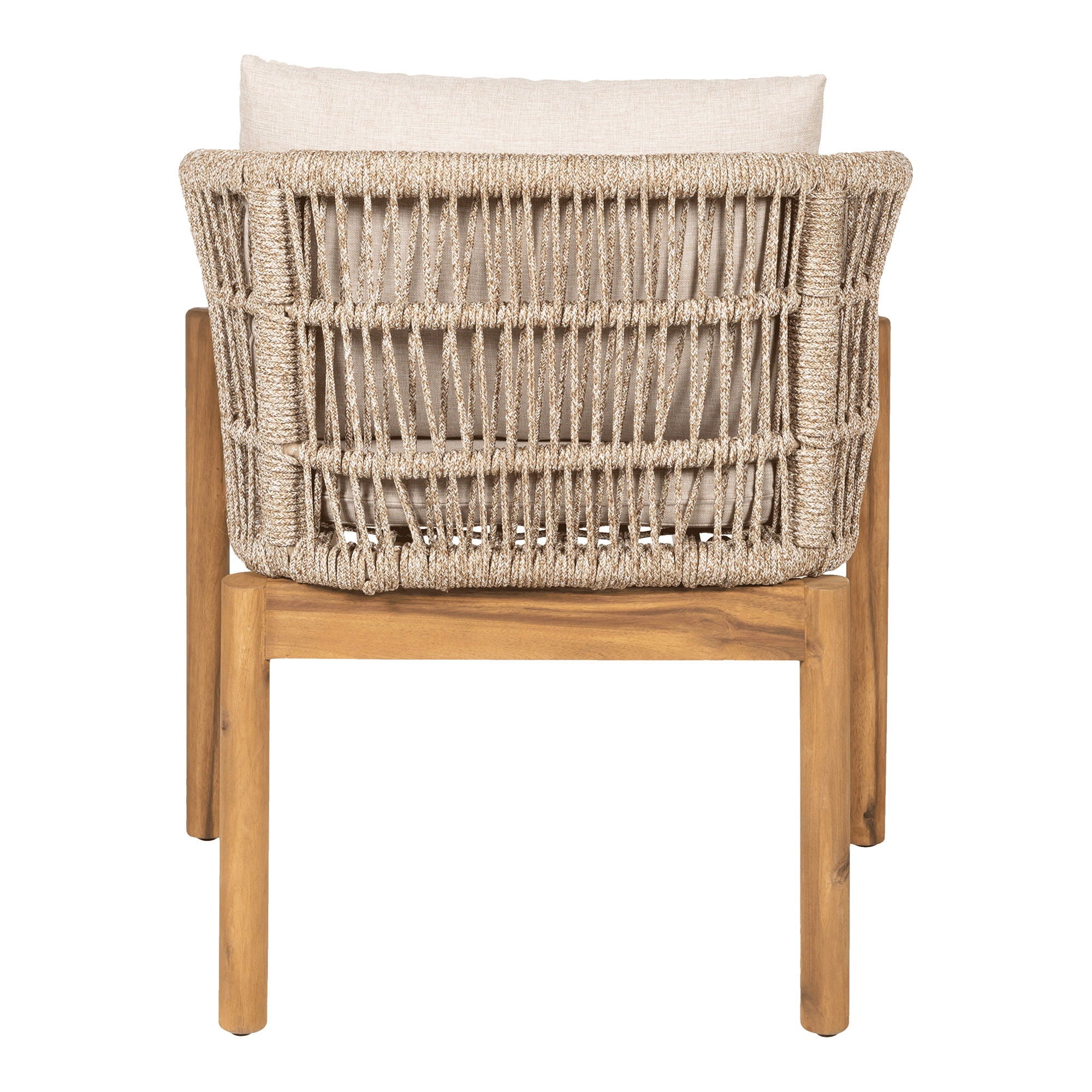 Dining table chair, acacia, beige, incl. Cushion