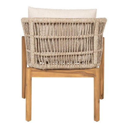Dining table chair, acacia, beige, incl. Cushion