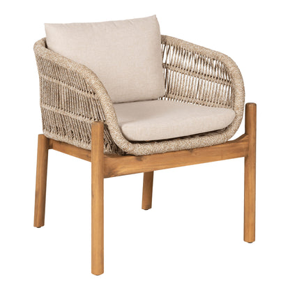 Dining table chair, acacia, beige, incl. Cushion