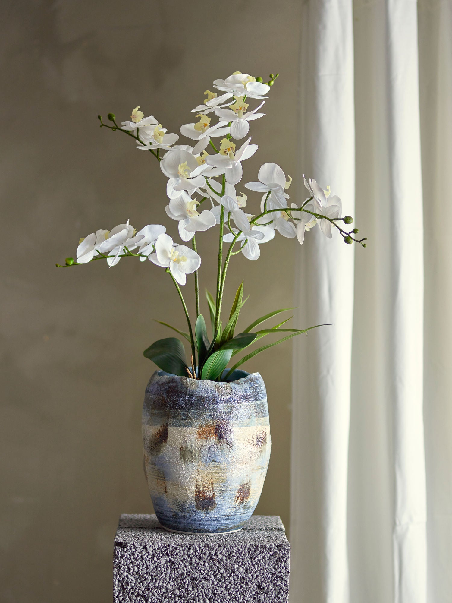 Bloomingville Orchid Plant, Green, Artificial Flowers