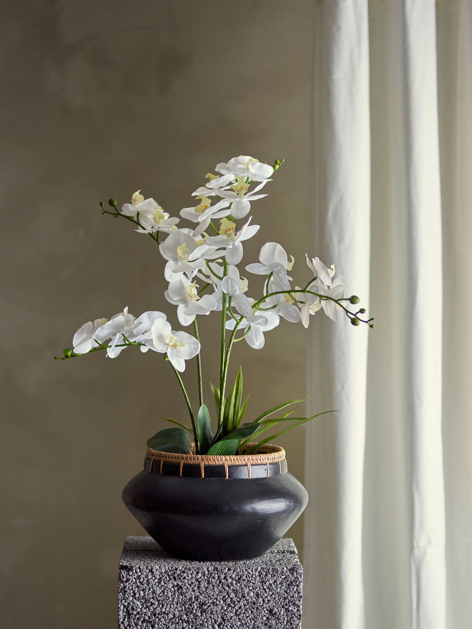 Bloomingville Orchid Plant, Green, Artificial Flowers