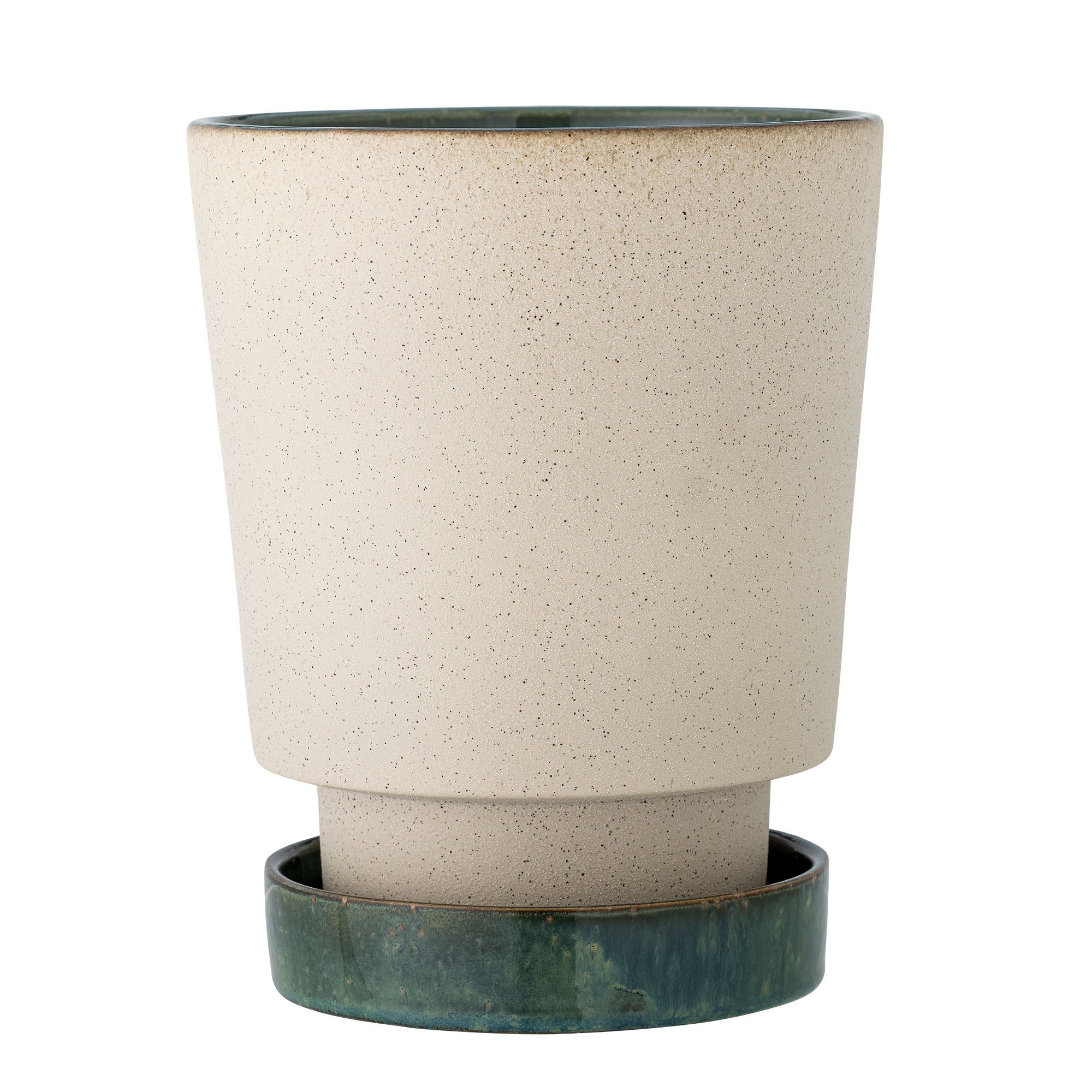 Bloomingville Idril herbal pot w/saucer, nature, stoneware