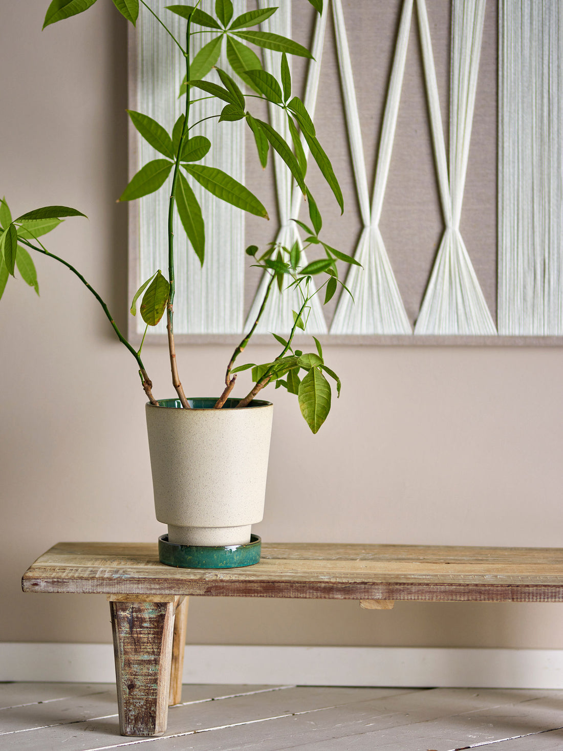 Bloomingville Idril herbal pot w/saucer, nature, stoneware