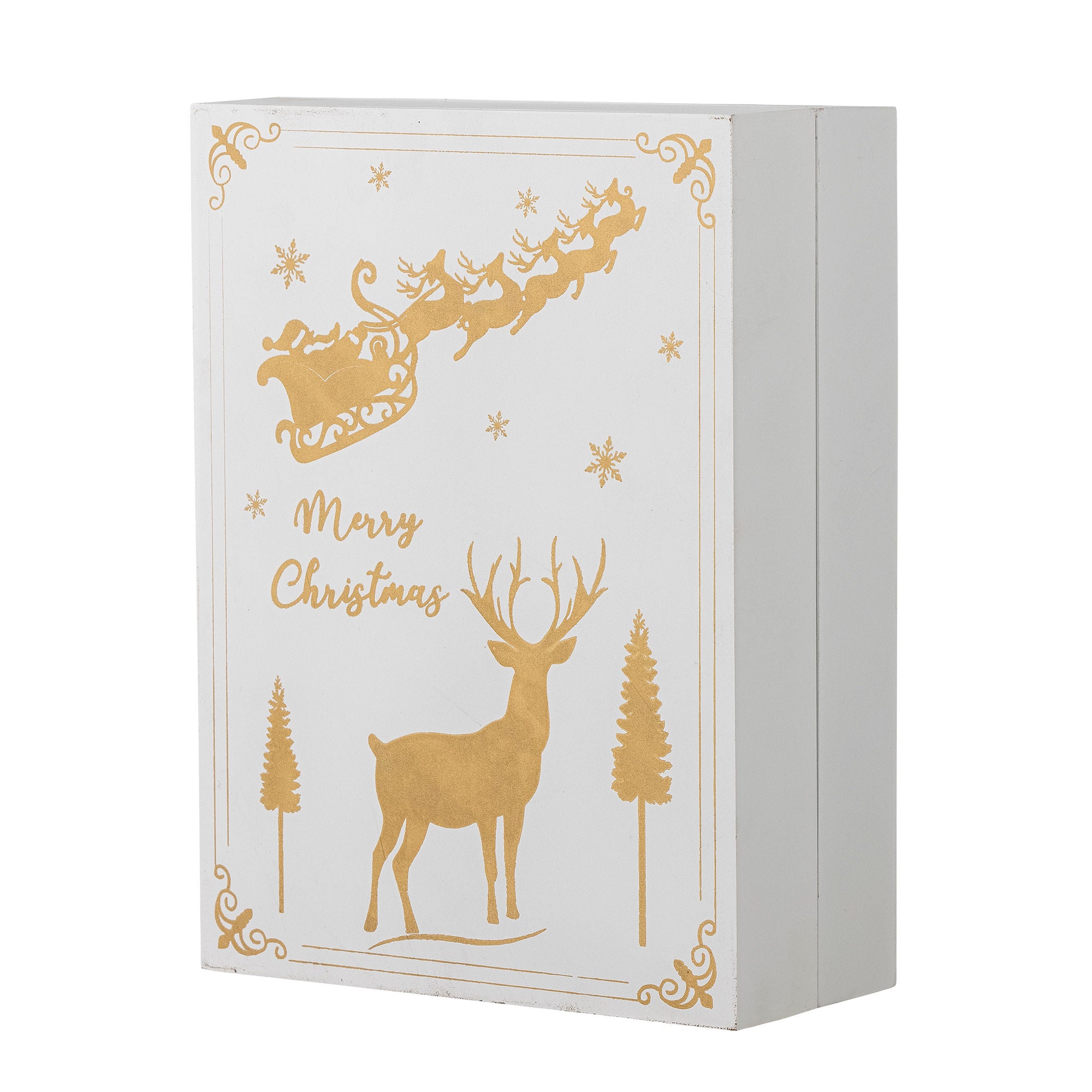 Bloomingville Elimar Calendar w/light, white, plywood