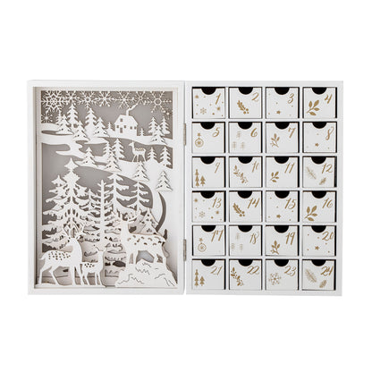 Bloomingville Elimar Calendar w/light, white, plywood
