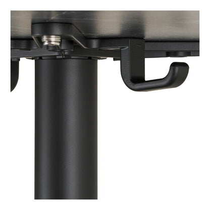 Café table - Café table, marble look countertop, white with gold edge, black legs, aluminum Ø60x73 cm