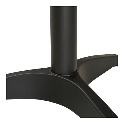 Café table - Café table, marble look countertop, white with gold edge, black legs, aluminum Ø60x73 cm