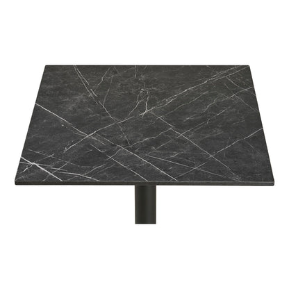 Café table - Café table, marble look countertop, dark gray, black legs, aluminum 60x60x73 cm
