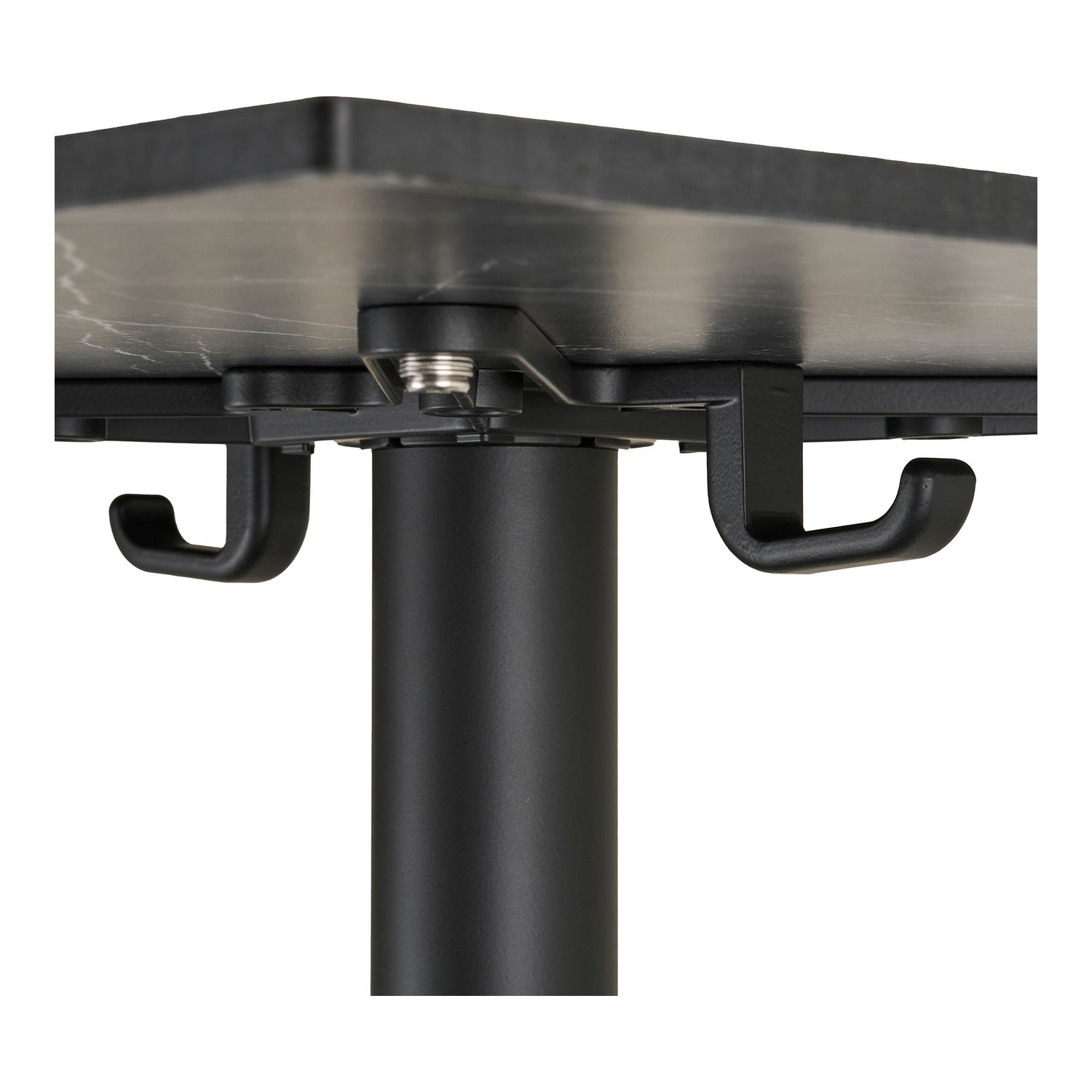 Café table - Café table, marble look countertop, dark gray, black legs, aluminum 60x60x73 cm