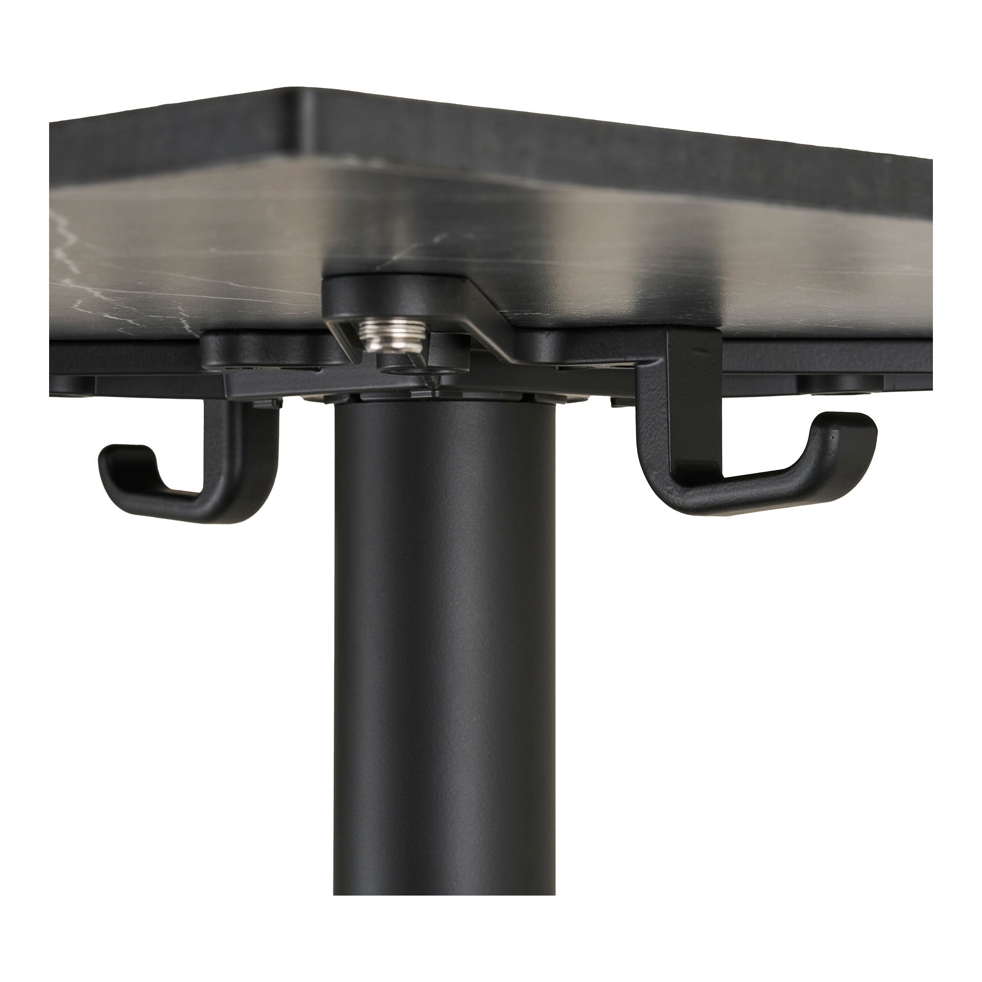 Café table - Café table, marble look countertop, dark gray, black legs, aluminum 60x60x73 cm