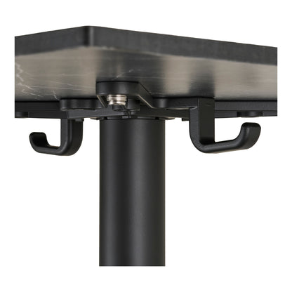 Café table - Café table, marble look countertop, dark gray, black legs, aluminum 60x60x73 cm