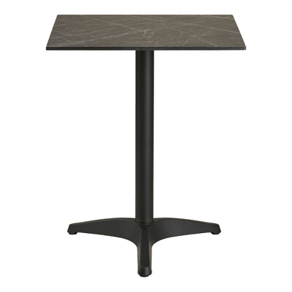 Café table - Café table, marble look countertop, dark gray, black legs, aluminum 60x60x73 cm