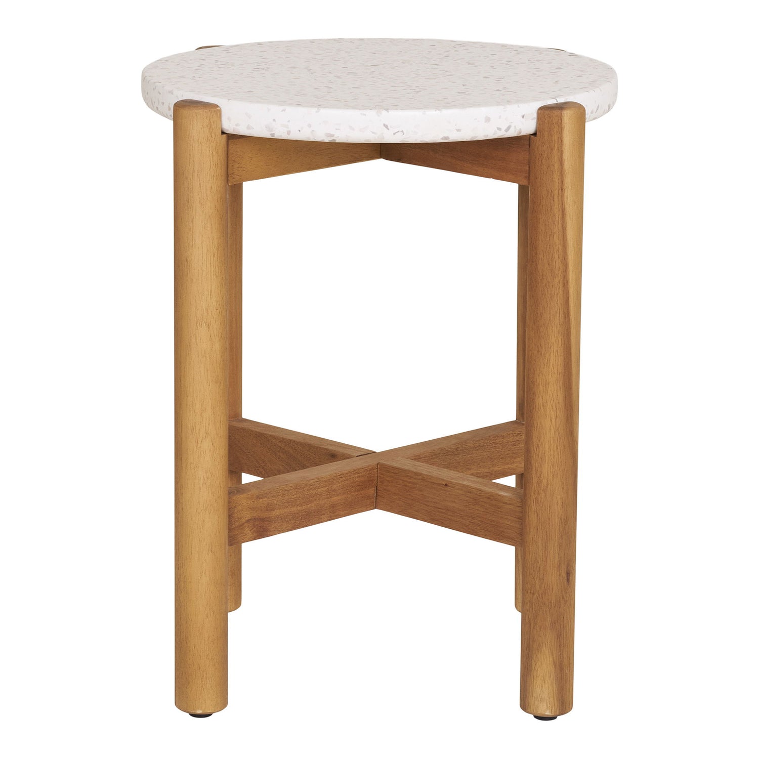 Side table, acacia/terazzo, nature&lt;br&gt;Ø37x46 cm