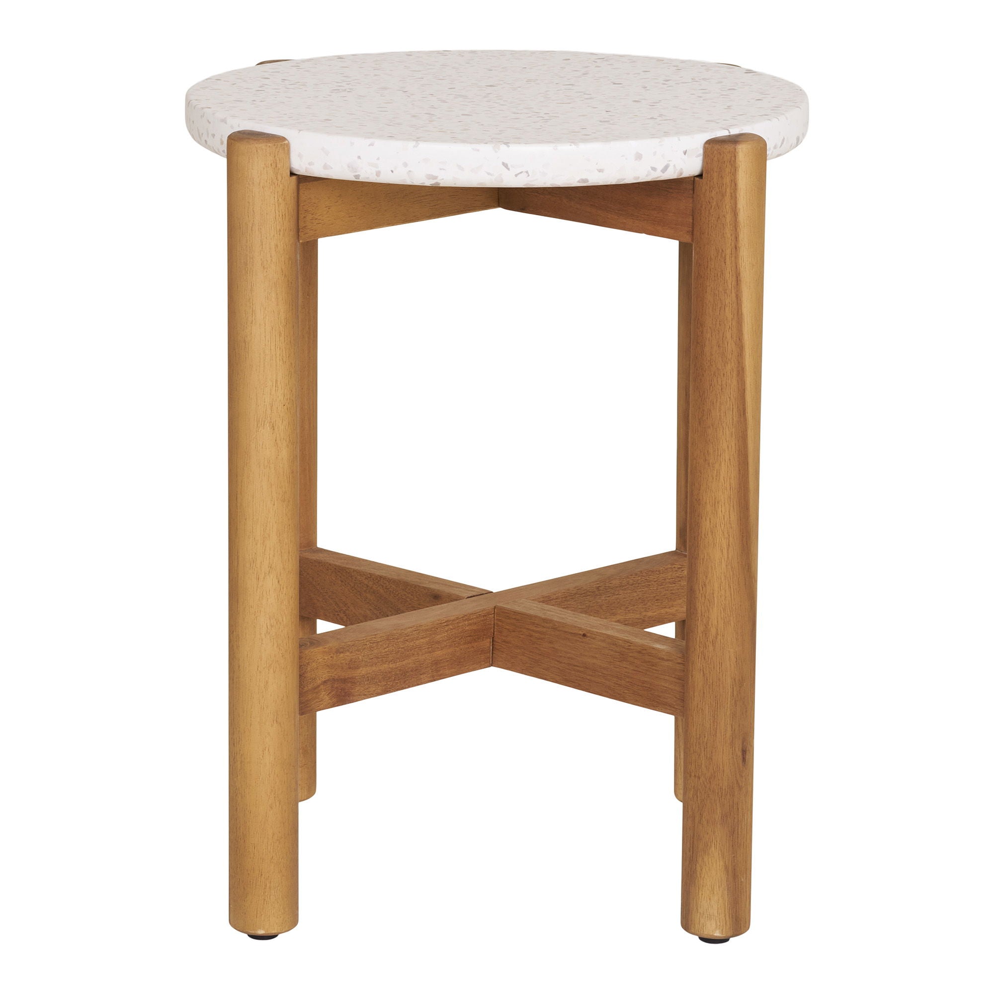 Side table, acacia/terazzo, nature&lt;br&gt;Ø37x46 cm