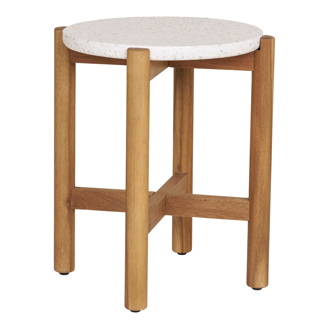 Side table, acacia/terazzo, nature&lt;br&gt;Ø37x46 cm