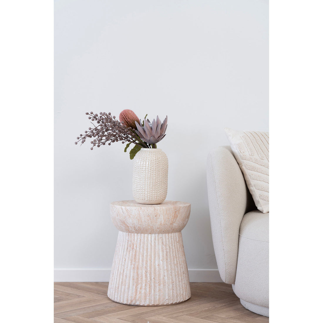 Side table, fiber clay, nature&lt;br&gt;Ø47.5x41 cm