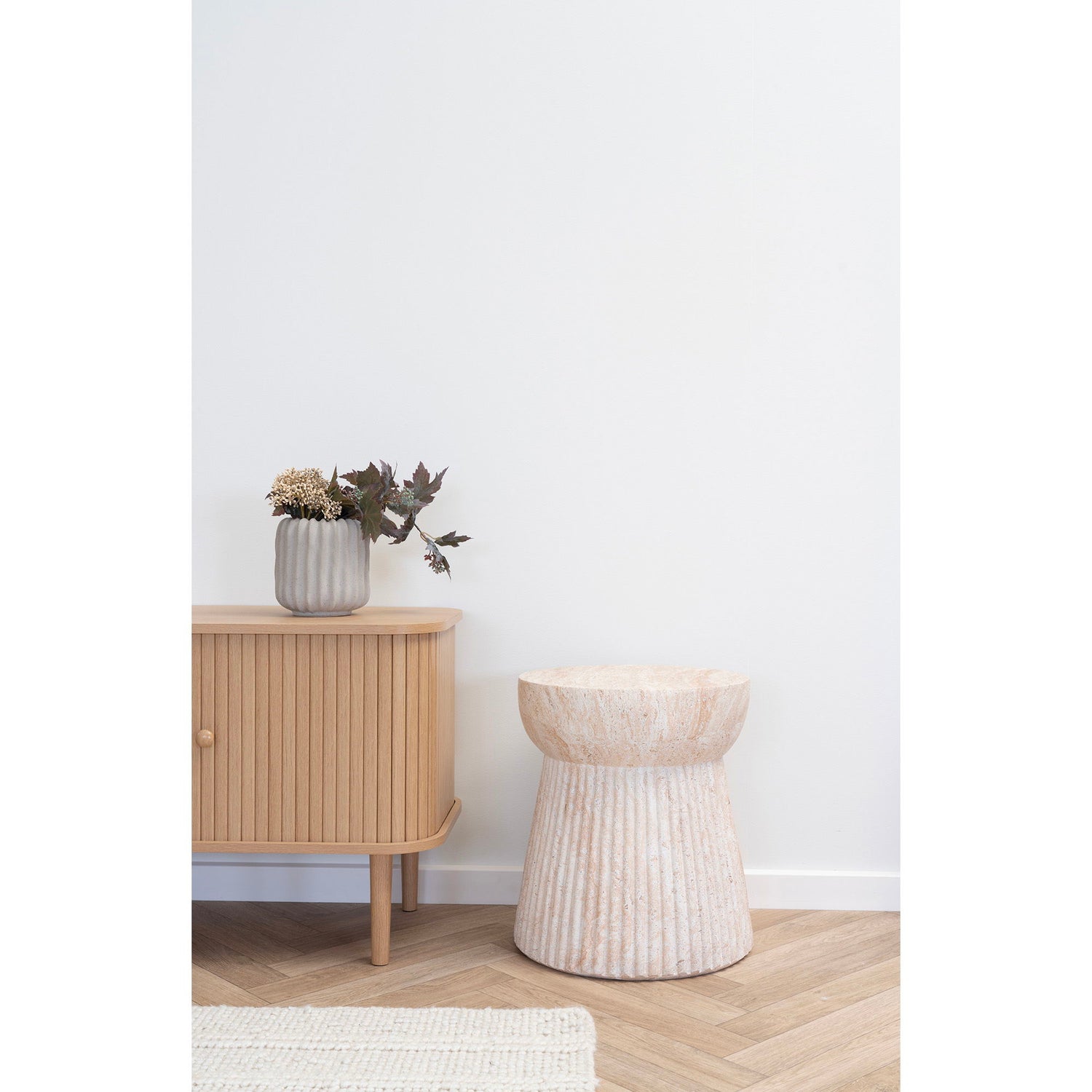 Side table, fiber clay, nature&lt;br&gt;Ø47.5x41 cm