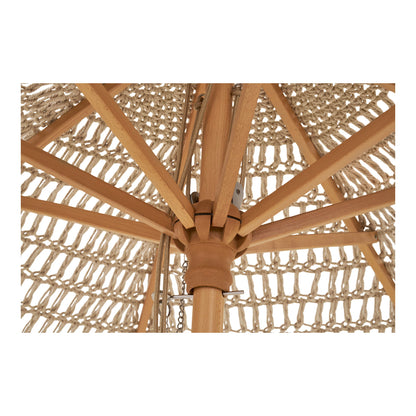 Parasol, cotton, wooden stick, beige<br>ø250 cm