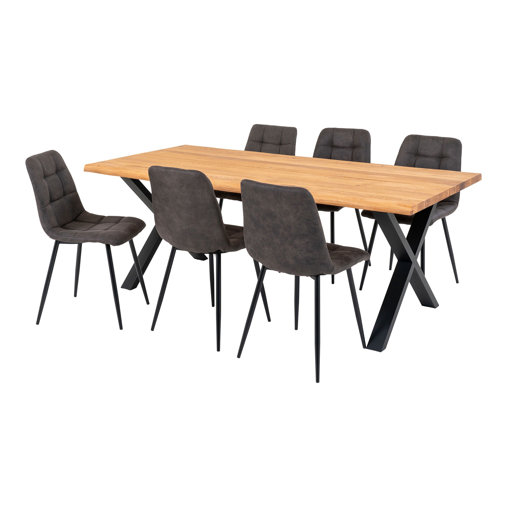 Toulon and Middelfart Dining table set - dining table and 6 dining table chairs