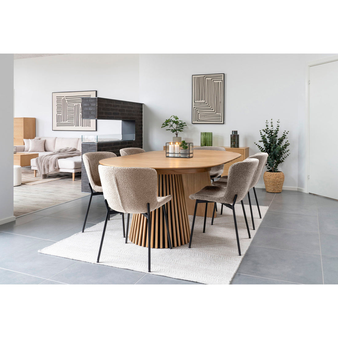Osaka and Maceda Dining table set - dining table and 6 dining table chairs