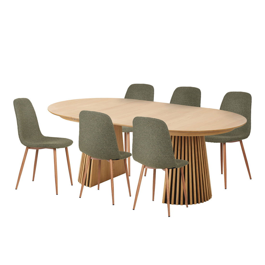Osaka and Stockholm Dining Table Set - Dining Table and 6 Dining Table Chairs