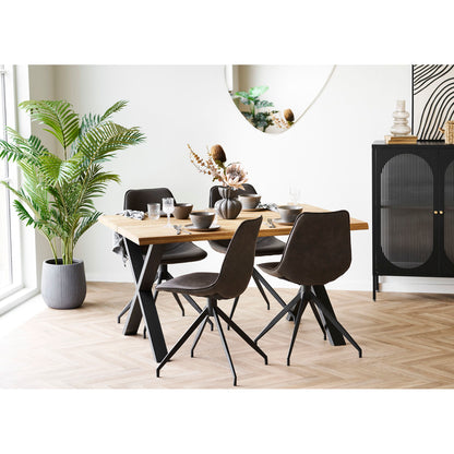 Toulon and Monaco Dining Table Set - Dining table and 4 dining chairs