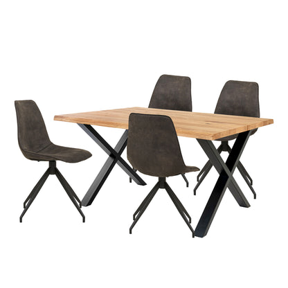 Toulon and Monaco Dining Table Set - Dining table and 4 dining chairs