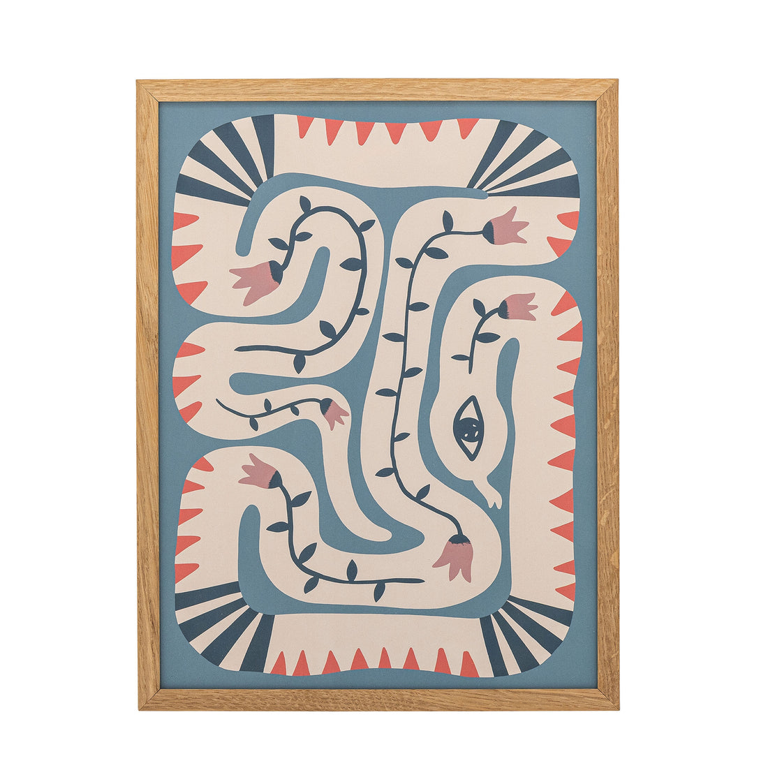 Bloomingville Hebi Illustration with Frame, Nature, Oak