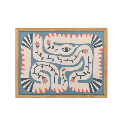 Bloomingville Hebi Illustration with Frame, Nature, Oak
