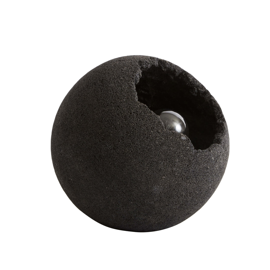 Muubs - Floor lamp Crust - Mat Black Lava Stone - Ø22XH21 cm