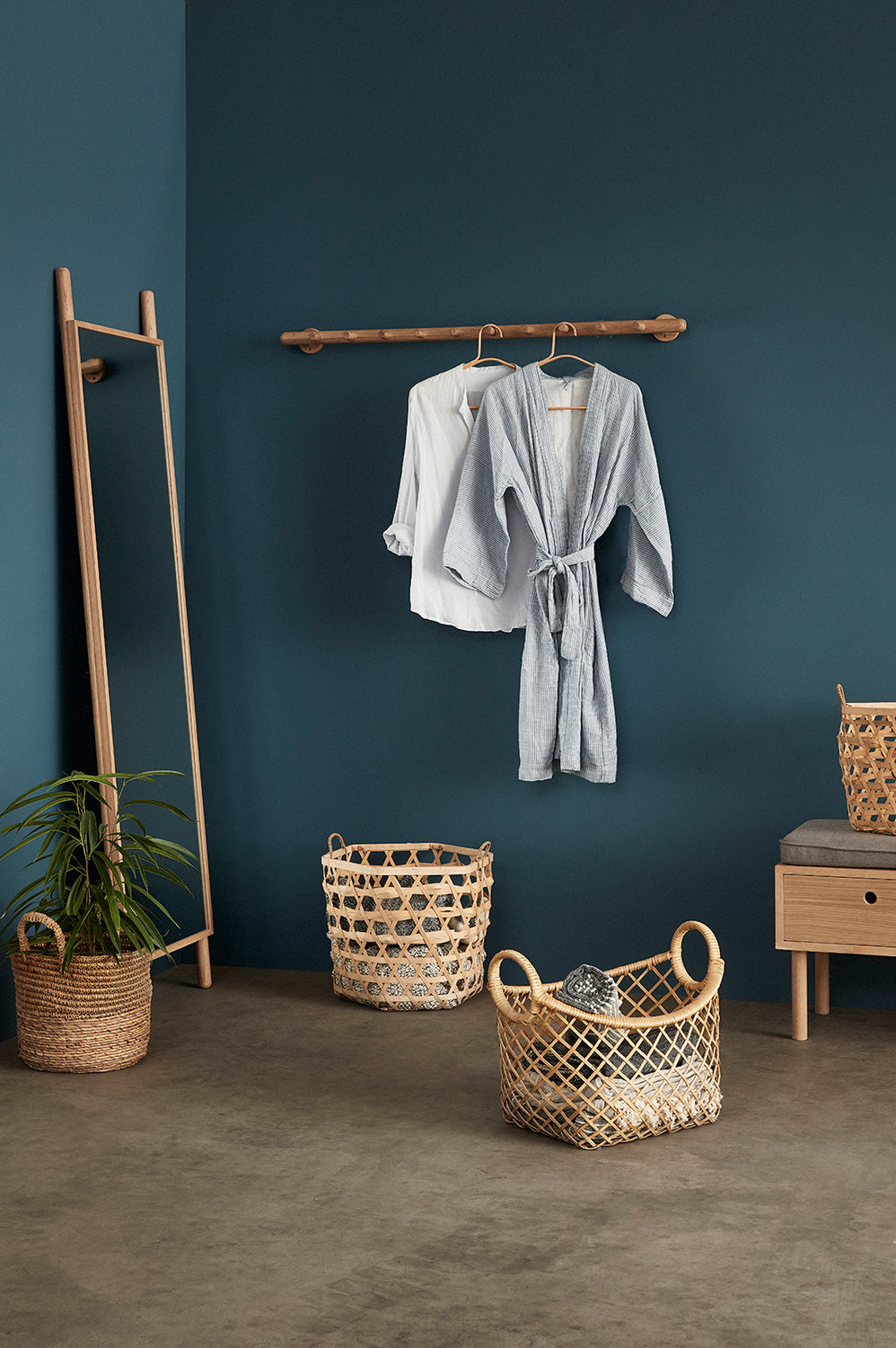 Lean Floor mirror Natural - 53xh188cm