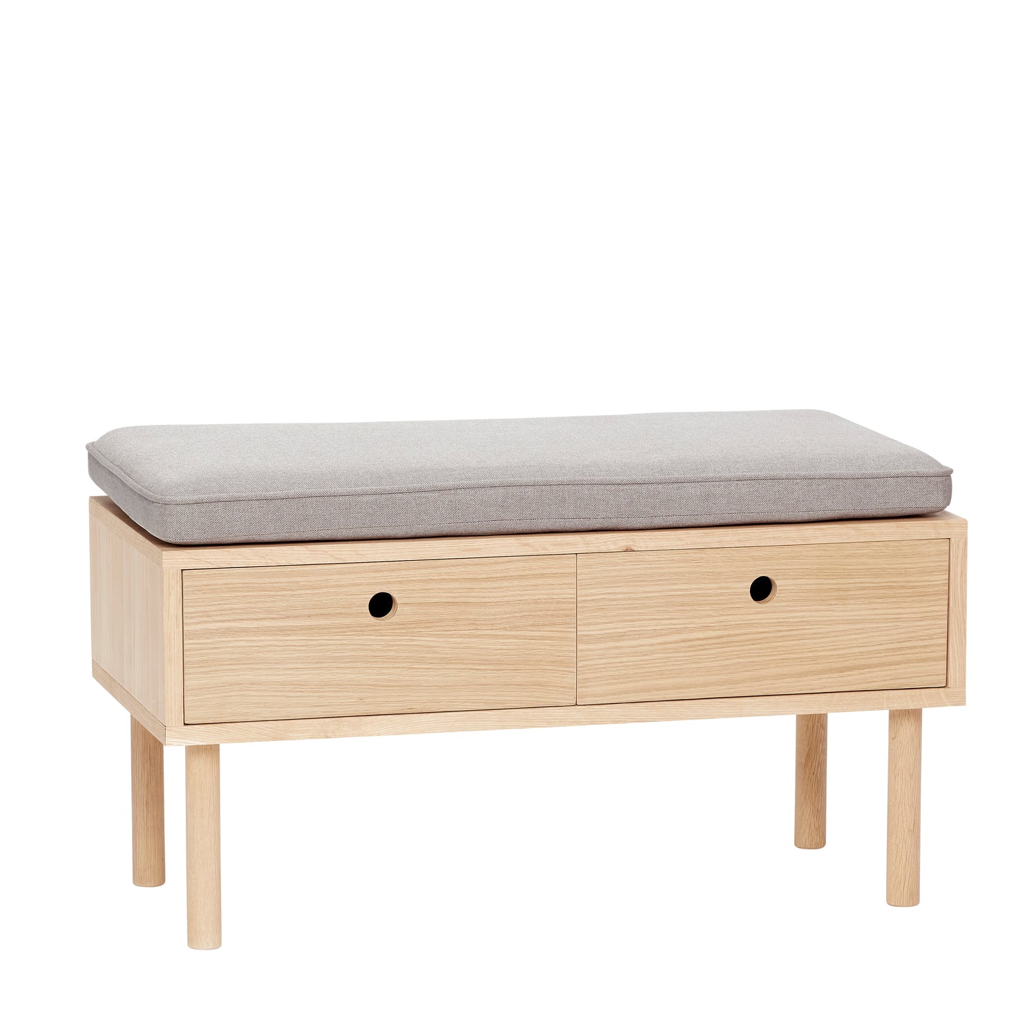 Hide bench gray/nature - 85x40xh42cm
